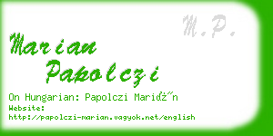 marian papolczi business card